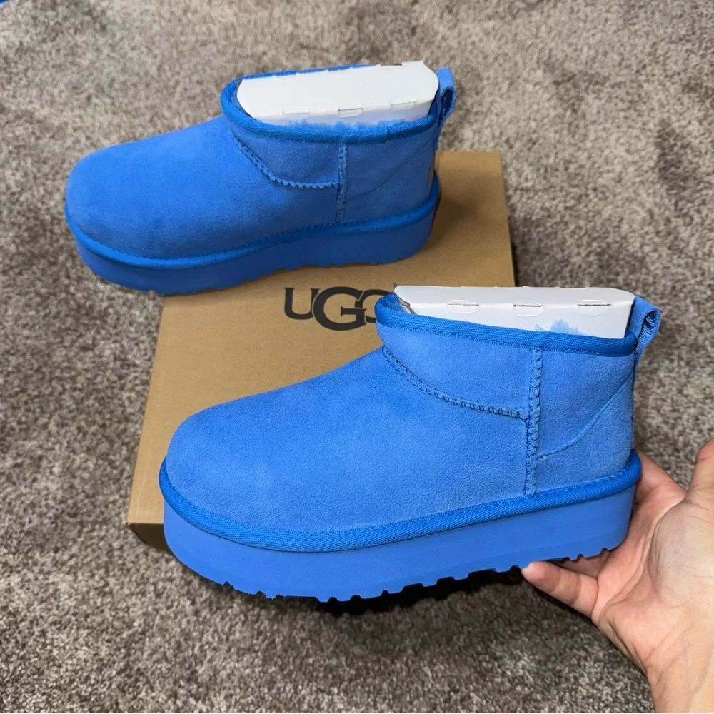 New Kids UGG Classic Ultra Mini Platform Boots Big Sky Blue